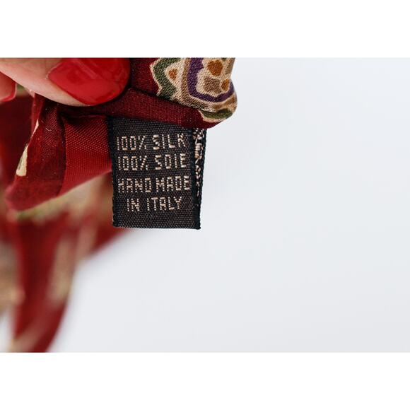 VTG 80s Valentino Italy Floral Mandilion Silk Tie 57" Retro Wedding Luxury Boho - Picture 13 of 16